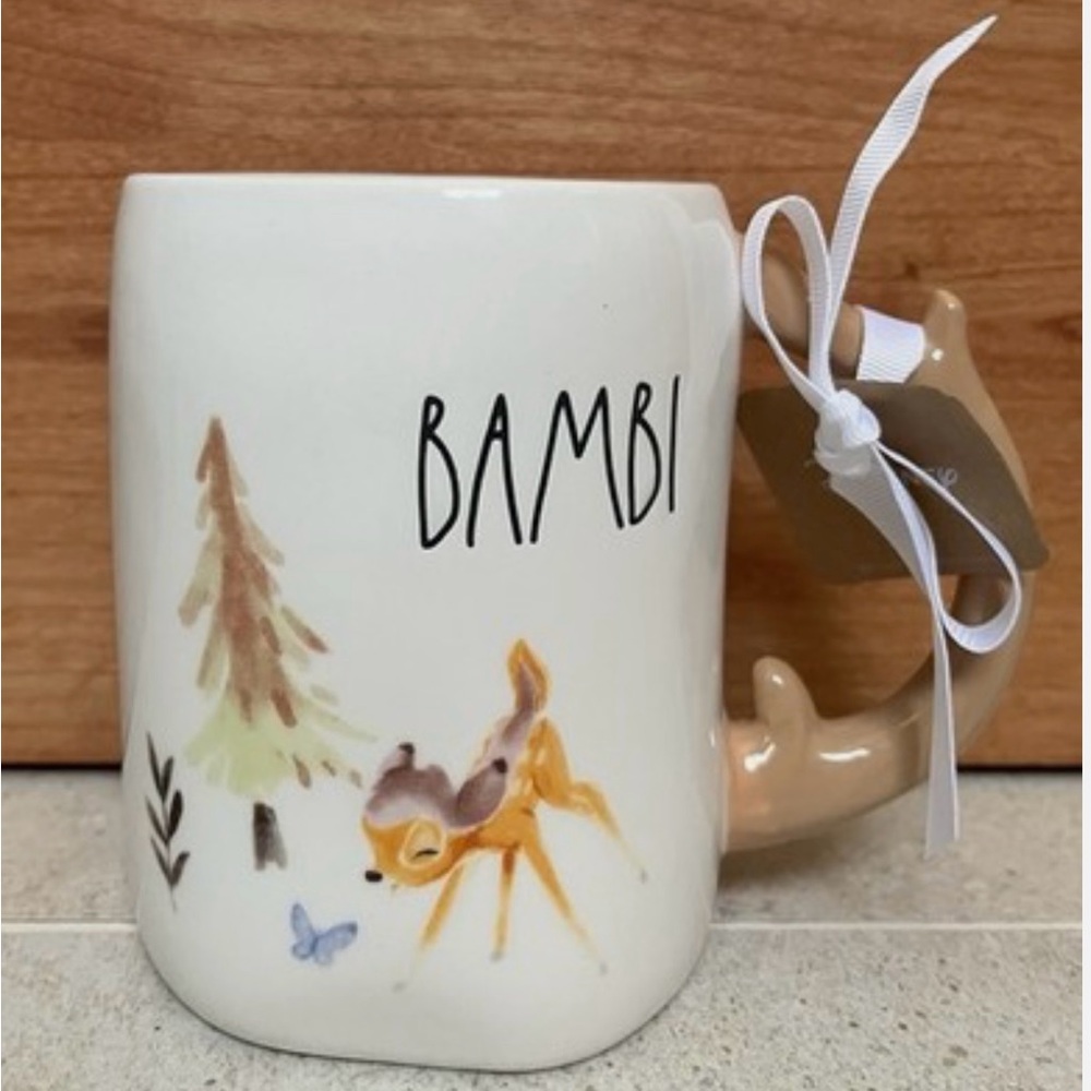 🇺🇸 Rae Dunn Disney BAMBI Mug with Antler Handle.